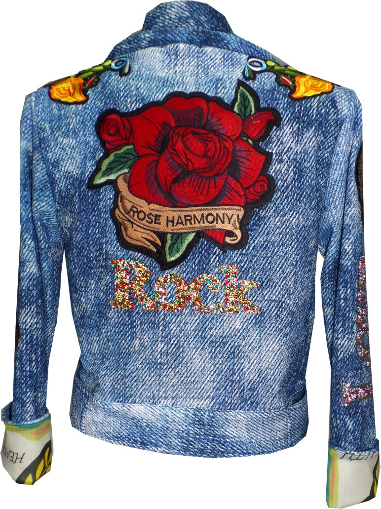 Washout Denim Jacket with Applique
