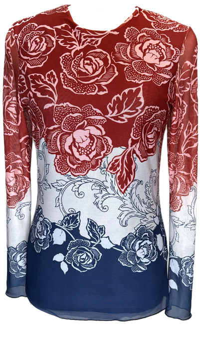 White Flower Crew Neck Tee - Petit Pois by Viviana G
