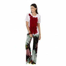 Load image into Gallery viewer, White/Ruby Botanical Top Hand Art