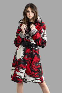 Reversable Jaquard Coat With Braided Trim & Embroidery Buttoms - Petit Pois by Viviana G