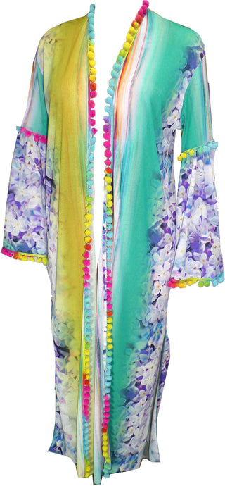 Crepe Knit Long Kimono - Petit Pois by Viviana G