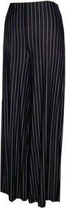 Jersey Striped Palazzo Pants - Black