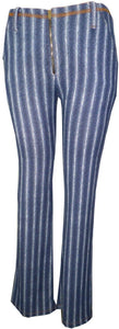 Knit Twill Boot Leg Pants With Front Zipper - Petit Pois by Viviana G