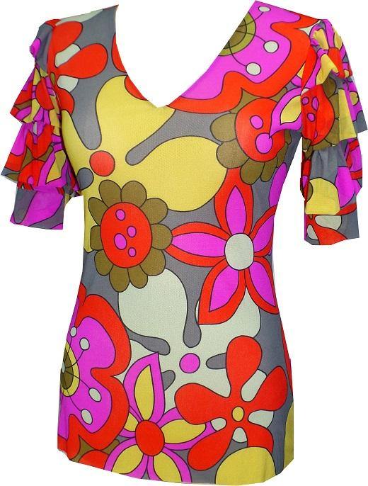 Mary Quaint V Neck Flounce Top - Petit Pois by Viviana G