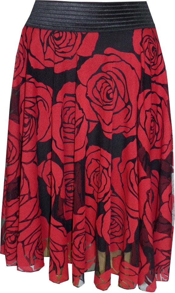 Red Rose Flair Skirt